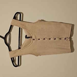 Knit button front tank